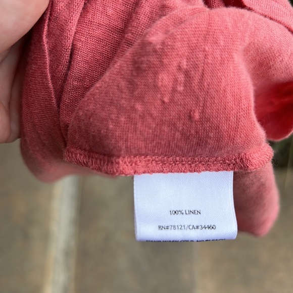 Eileen Fisher Linen Ladies XL (Petite or Regular) Asymmetrical Rose Pink Tunic - Picture 7 of 11